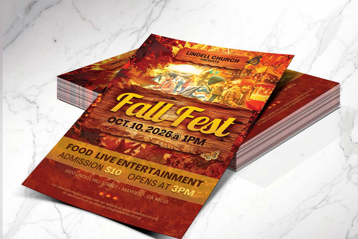 Fall Festival Canva Flyer Template, a Flyer Template by Godserv Designs (Photo 2 of 15)