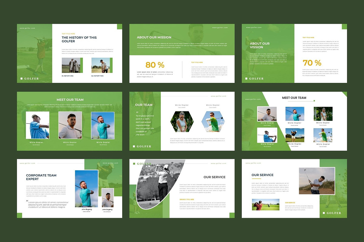GOLFER  Golf Club Google Slide, a Presentation Template by Rizki Herdian (Photo 3 of 5)
