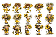 Sunflower Girl PNG Clipart, a Person Illustration by Nicolle's Colorful Art (Thumbnail 2 of 4)