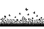 Floral Grass Border Silhouette Bundl, an Illustration by Amazin_art (Thumbnail 47 of 51)