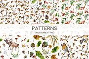 Autumn fall Watercolor fall clipart, an Animal Illustration by Yuliya Derbisheva (Thumbnail 6 of 8)