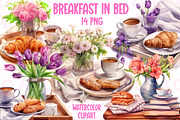 Breakfast in Bed Clipart, a Food Illustration by LekoArt (Thumbnail 1 of 10)