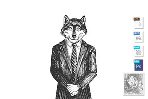 Wolf from wall street portrait