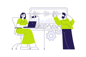 Music production software abstract, a Technology Illustration by Visual Generation