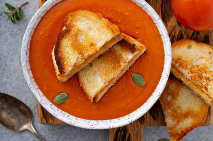 Cream of tomato soup with grilled cheese, a Food & Drink Photo by farwasser