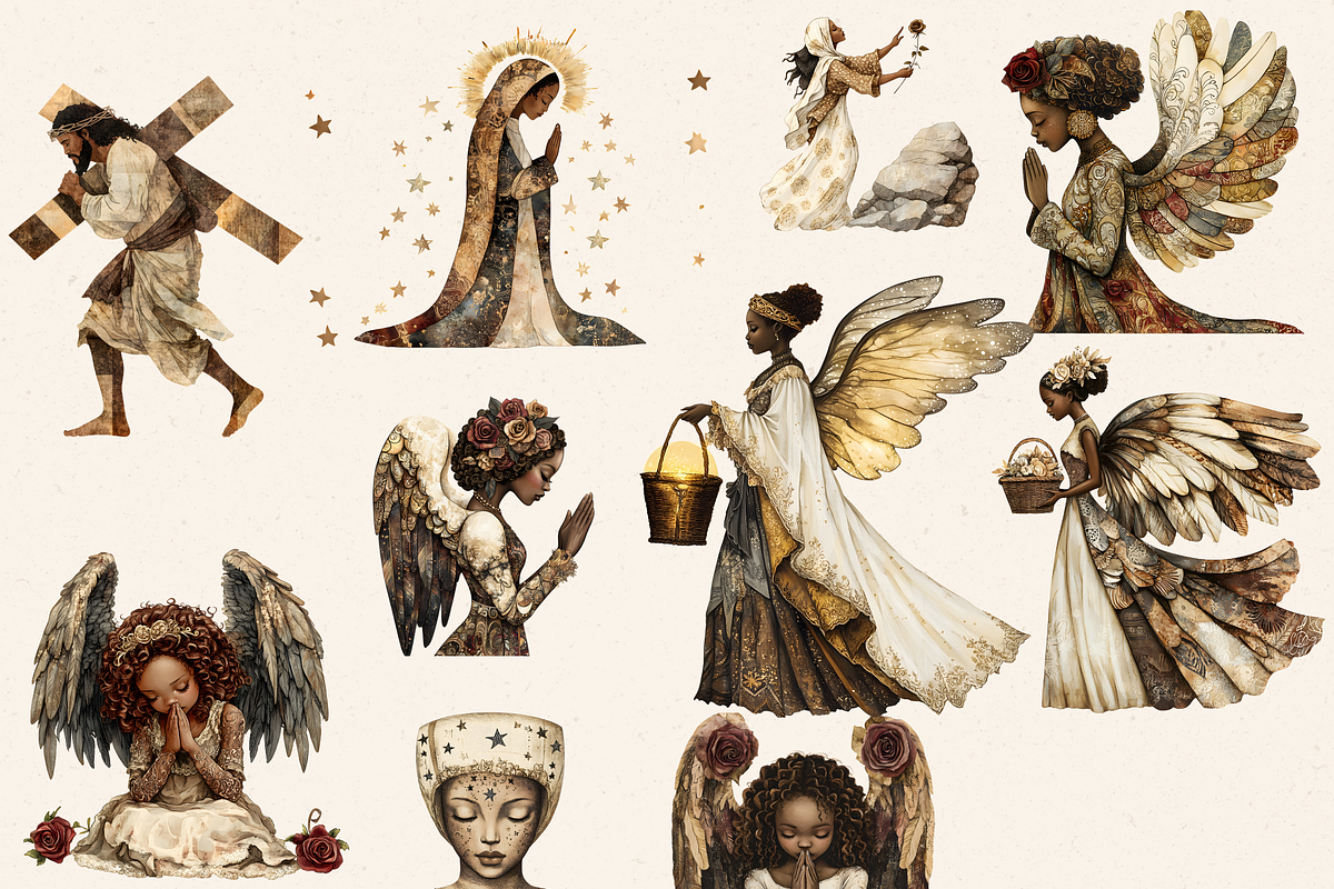 NEUTRAL EASTER BIBLICAL CLIPART, a Person Illustration by Daring Digies (Photo 9 of 10)