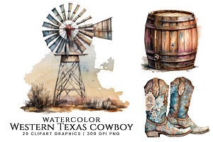 Western Texas Cowboy Ranch Clipart