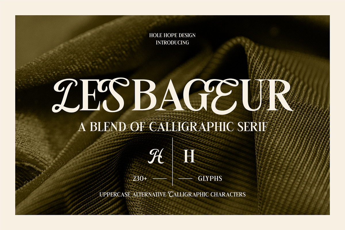 LesBageur | Calligraphic Serif Font, a Serif Font by Hole Hope Design (Photo 1 of 10)