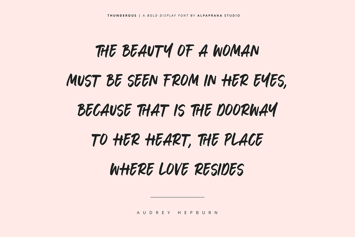 Thunderous - Bold Display Font, a Script Font by Alpaprana (Photo 8 of 12)