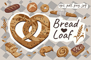 Bread Loaf Love Graphic Set, a Graphic by svetlana.belaia (Thumbnail 1 of 8)