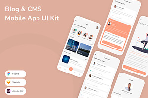 Blog & CMS Mobile App UI Kit, an UI Kit Template by Betush