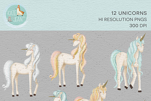 Unicorn Watercolor Clipart