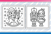 Christmas Girl Coloring Pages, an Illustration by LightExpress (Thumbnail 3 of 4)