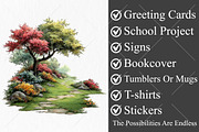 Whimsical Spring Landscape Clipart, a Seasonal Illustration by Canvas Craft (Thumbnail 3 of 10)
