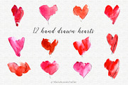 Watercolor Hearts, a Decorative Illustration by MariaScaroniAtelier (Thumbnail 2 of 6)