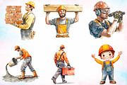 Construction Worker Labor Day Clipar, an Illustration by Canvas Craft (Thumbnail 3 of 3)