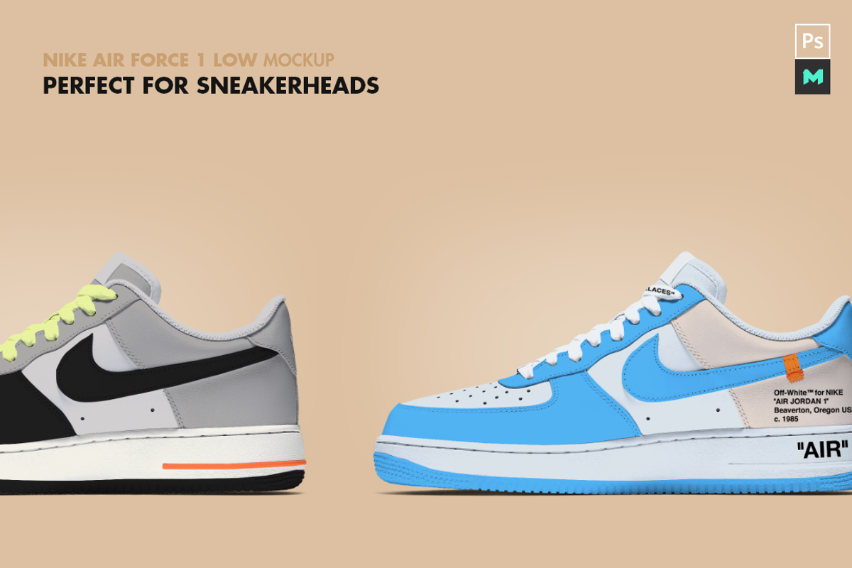 NIKE AIR FORCE Low Mockup, an Apparel Mockup by MockupsPro