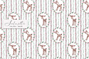 Cute Deers Card and Pattern, a Pattern Graphic by SirenaArt (Thumbnail 3 of 13)