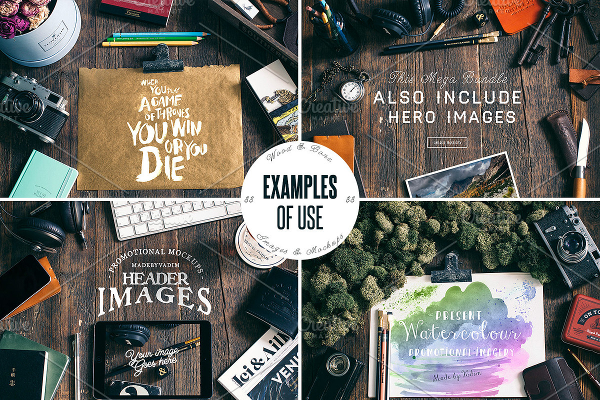 Wood&Bone - Promotional Mockups, a Print Template by Madebyvadim (Photo 3 of 5)