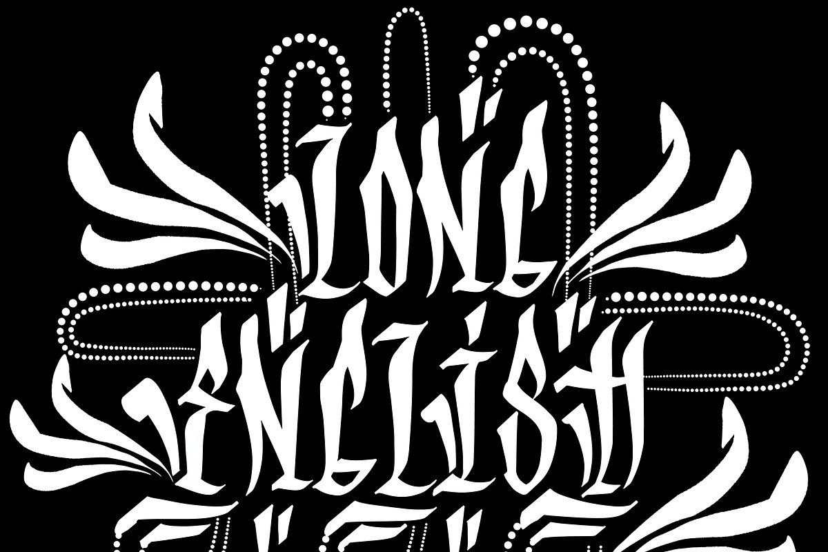 LONG ENGLISH CAPS, a Blackletter Font by Beau Hopps Design (Photo 2 of 6)