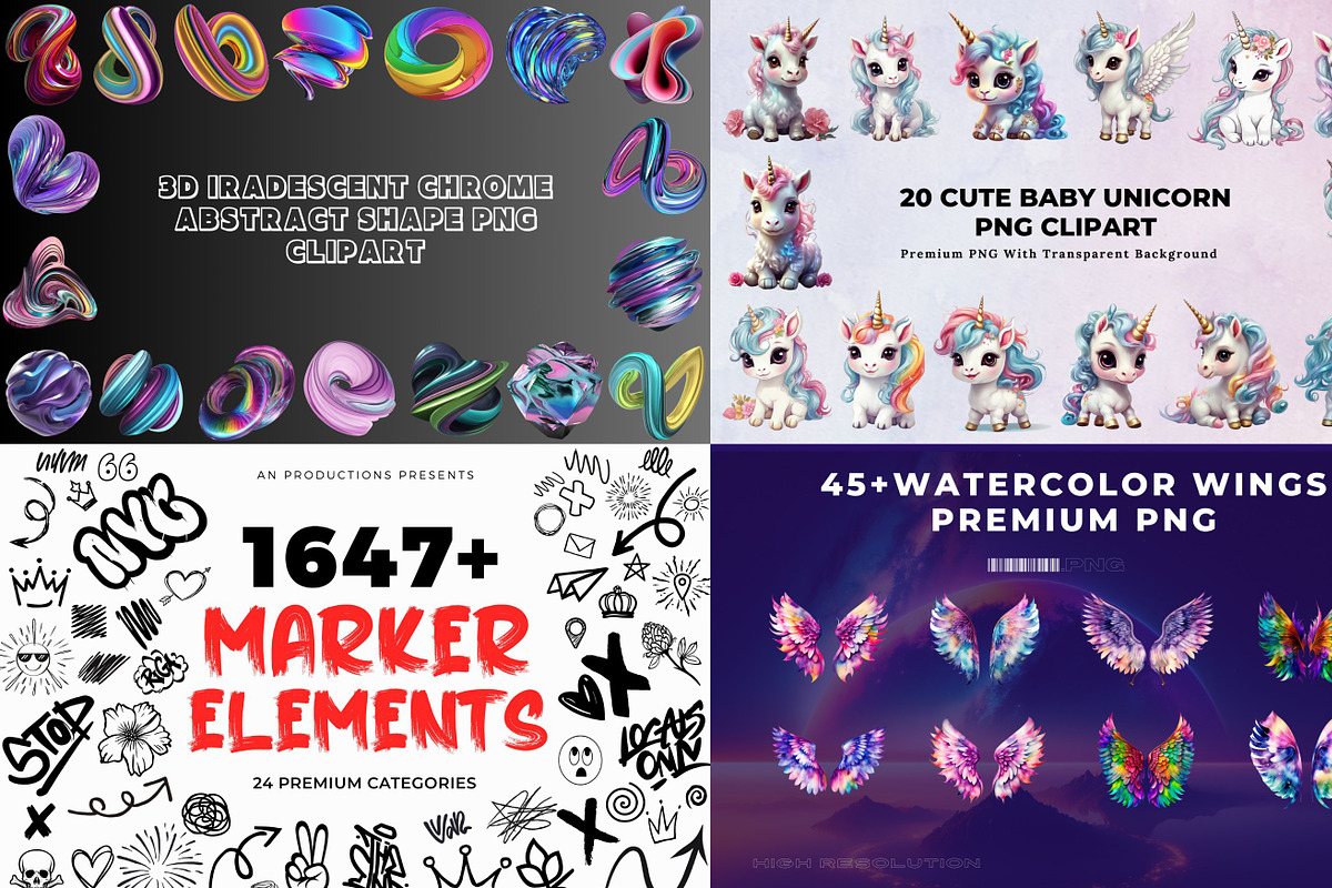 4689+ PNG's Clipart Elements Bundle, an Object Graphic by AN Productions (Photo 6 of 29)
