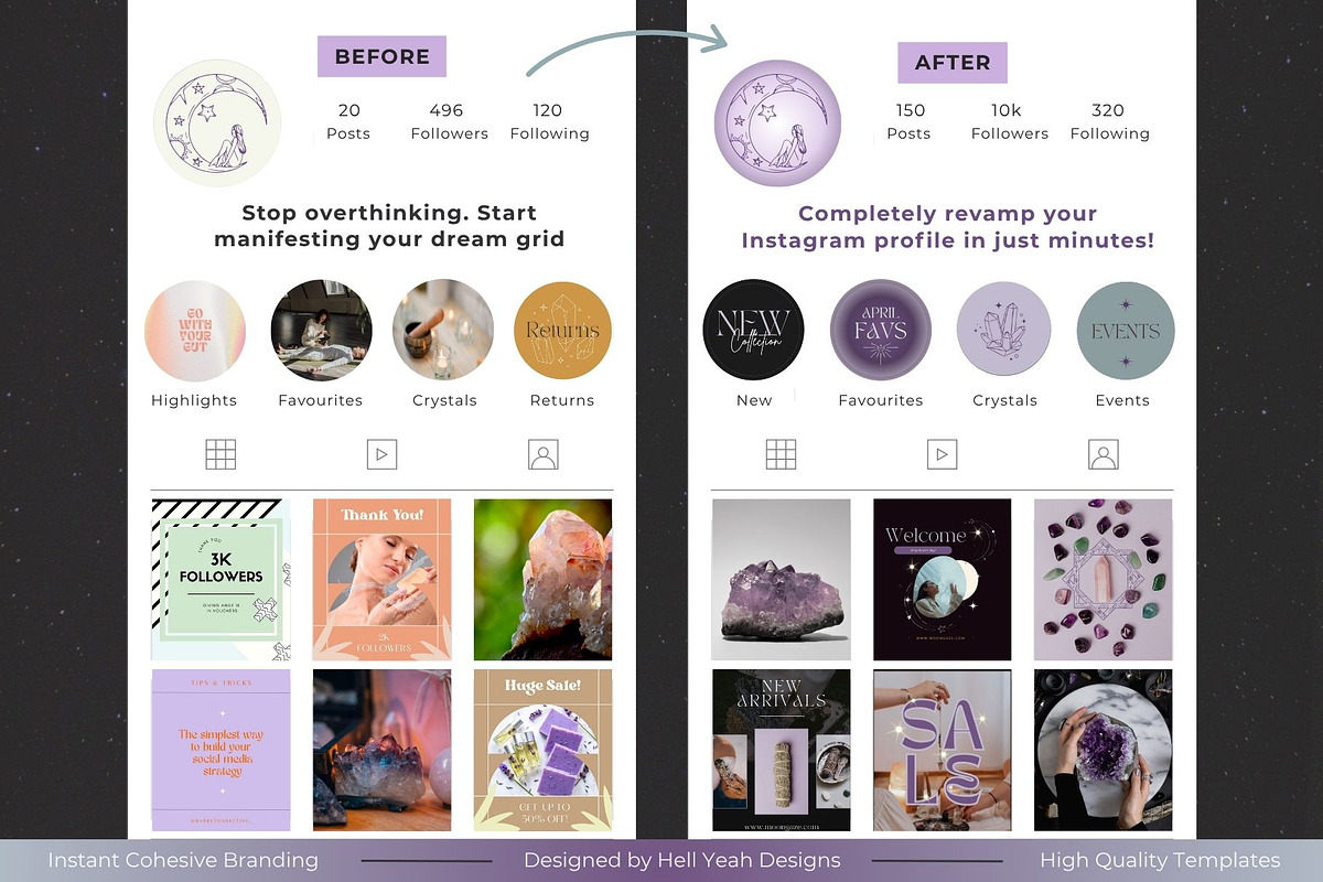 Midnight Instagram Templates Bundle, a Social Media Template by Hell Yeah Designs (Photo 7 of 13)