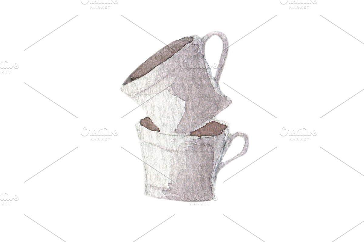 Watercolor kitchenware hand painted, an Illustration by My watercolor shop (Photo 6 of 7)