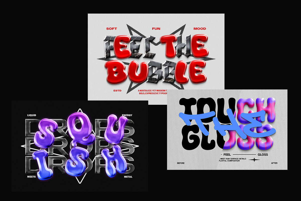 3D Glossy Bubble Text Effect, a Layer Style Add-On by Matsero (Photo 2 of 4)