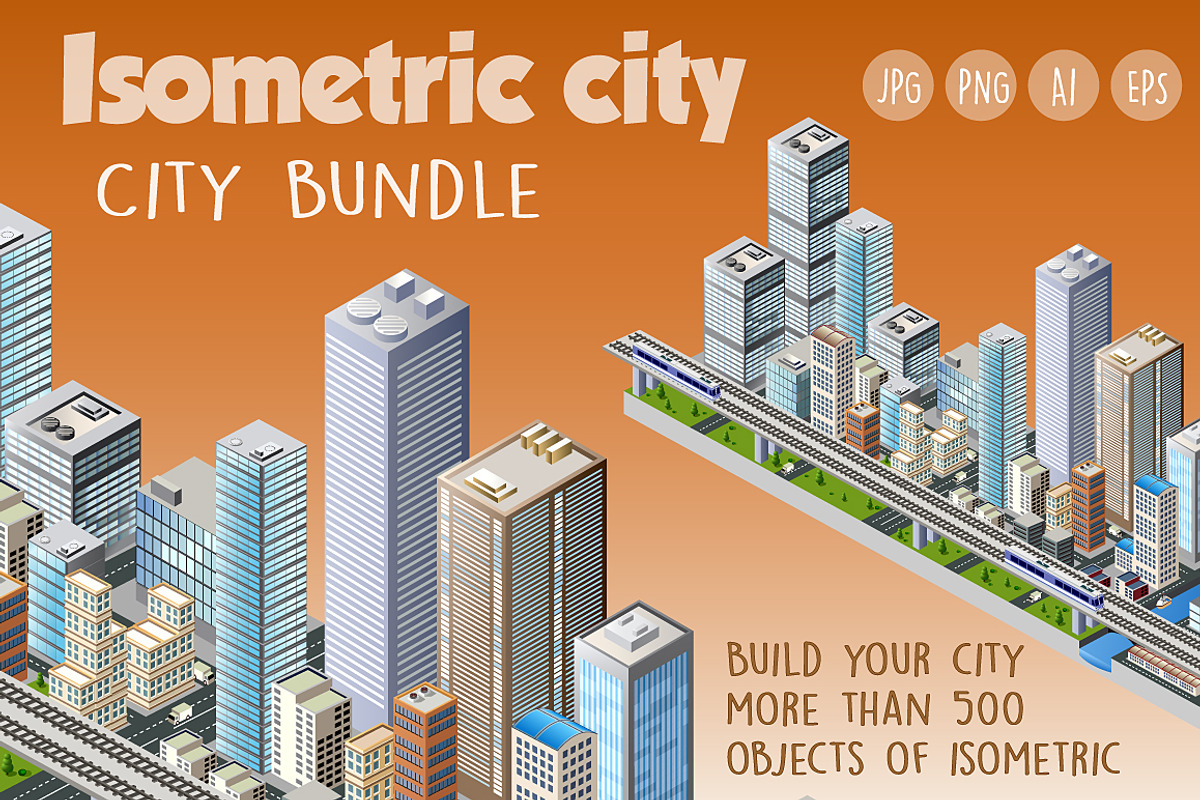 Bundle isometric city, a Work Illustration by AlexZeL (Photo 1 of 15)