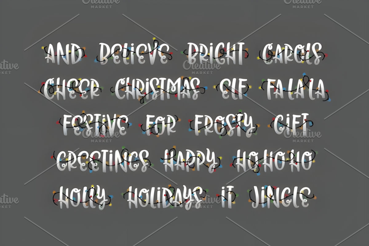 Christmas Lights Font, a Script Font by Coco Bloom (Photo 4 of 7)