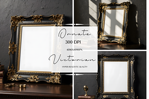 Antique Victorian Frame Mockup, a Mockup by StormDigitalArt