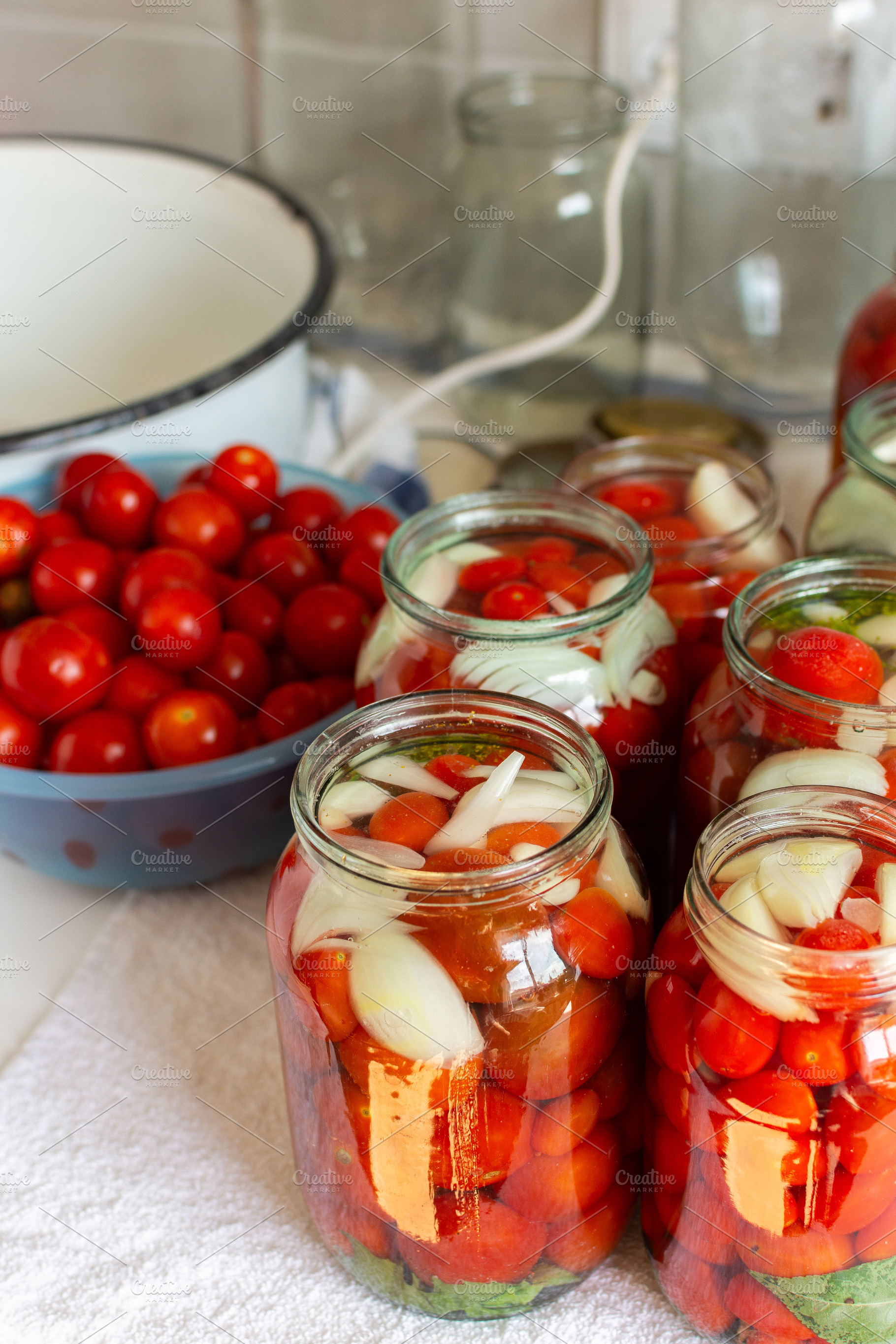 Preserving fresh tomatoes and tomato, a Food & Drink Photo by Pundateam
