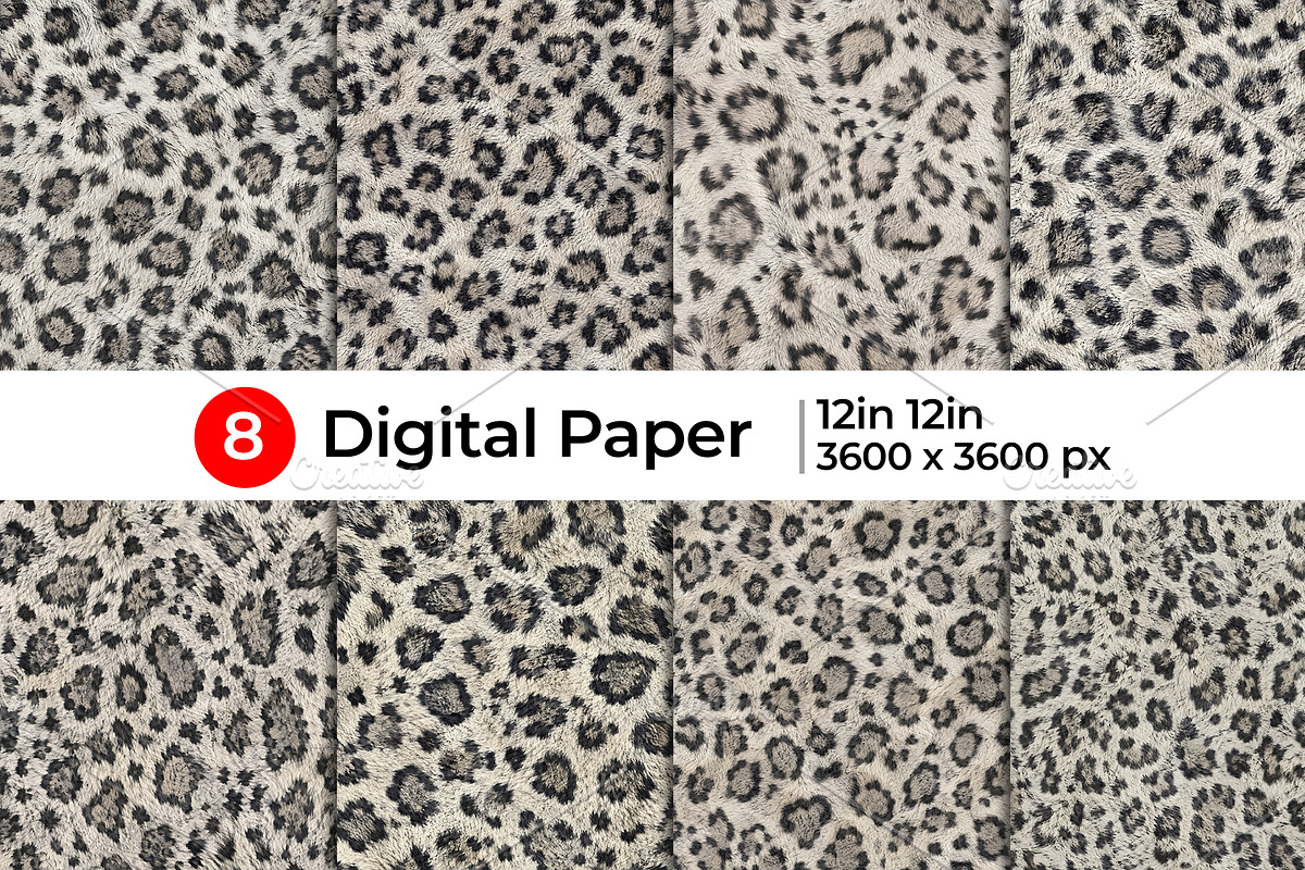 Realistic Snow Leopard Fur Texture, a Pattern Graphic by Artonix (Photo 1 of 3)