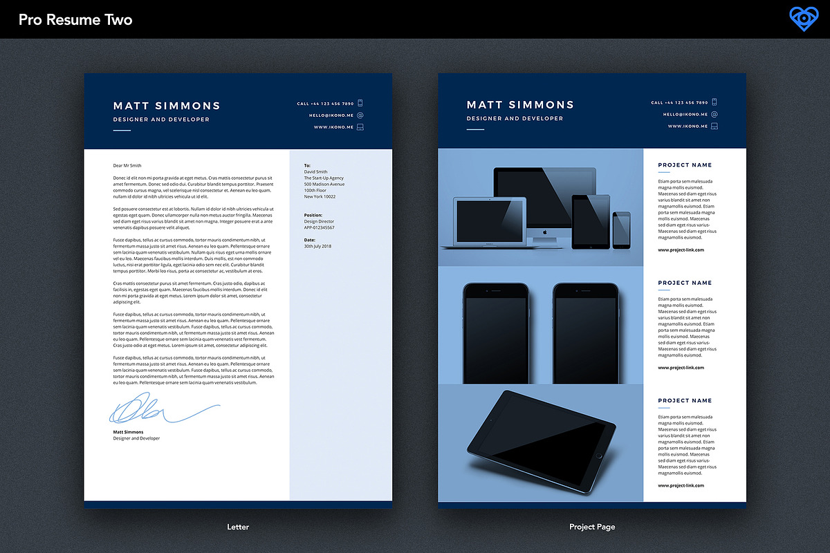 Pro Resume 2, a Resume Template by ikono.me (Photo 4 of 6)
