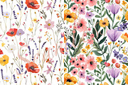 Bold Floral Seamless Patterns Bundle, an Object Graphic by DreamCafeArt (Thumbnail 2 of 5)