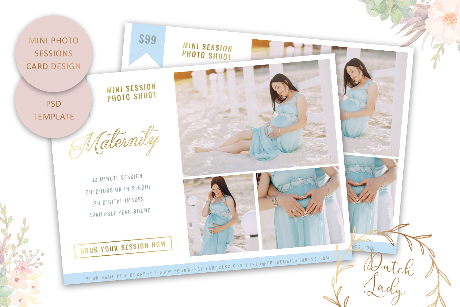 PSD Photo Session Card Template #14, a Card Template by The Dutch Lady ...