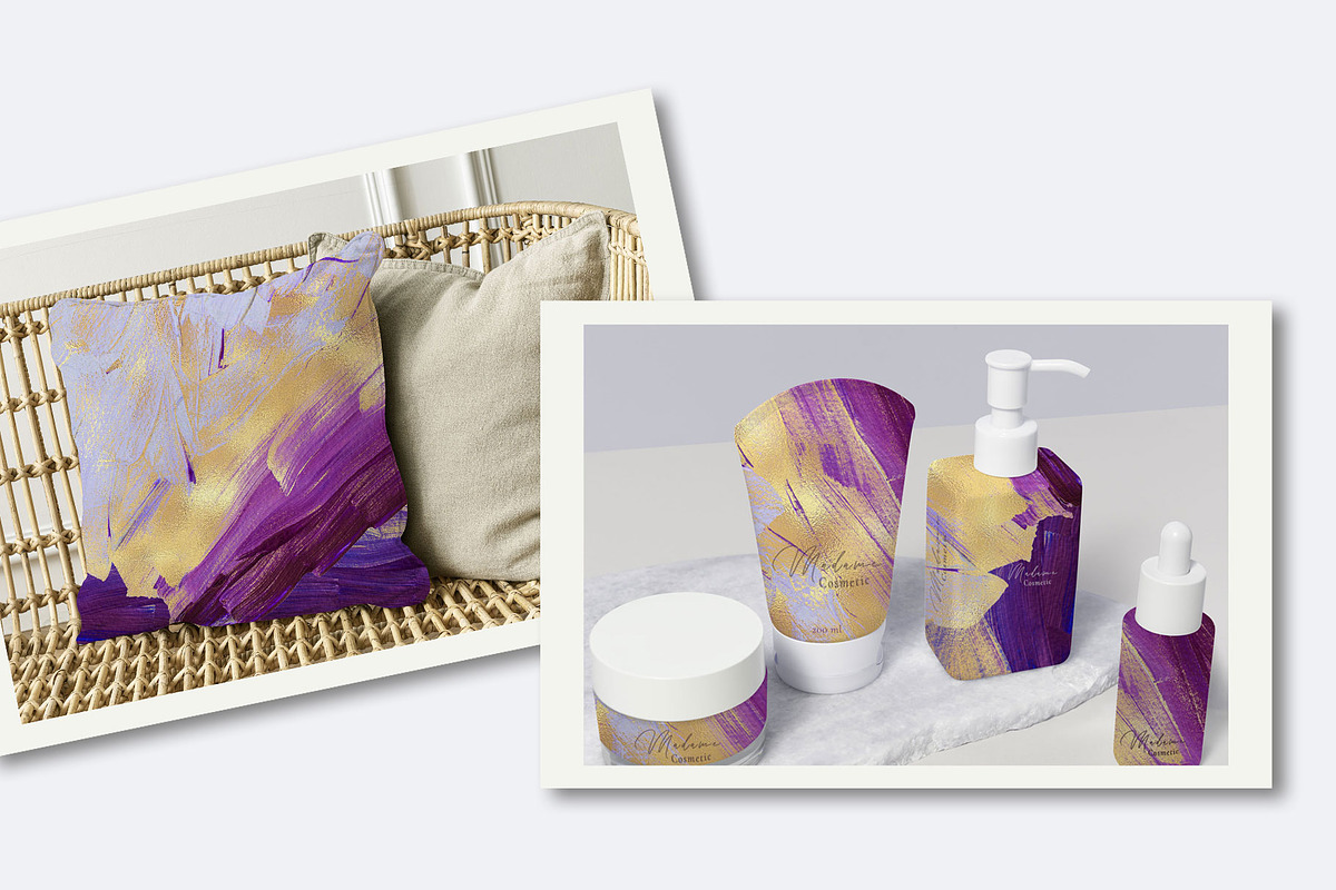 Purple & Gold Acrylic Textures, a Texture Graphic by Suna Kosem (Photo 5 of 10)