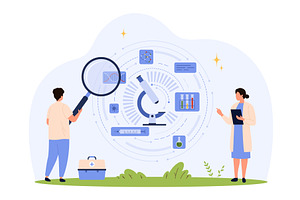 Scientists Analyzing Chemistry, an Illustration by Flashvector
