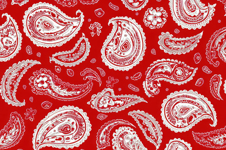 Red paisley pattern textile design w, a Background Photo by Pixeness