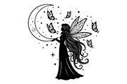 Fairy Moon Butterfly Silhouette, an Object Illustration by Gaye Art (Thumbnail 7 of 31)