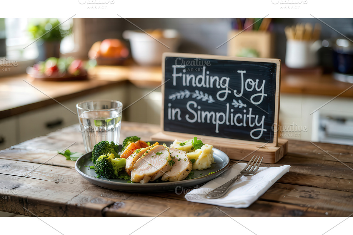 Plate of healthy meal with, an Illustration by tilialucida