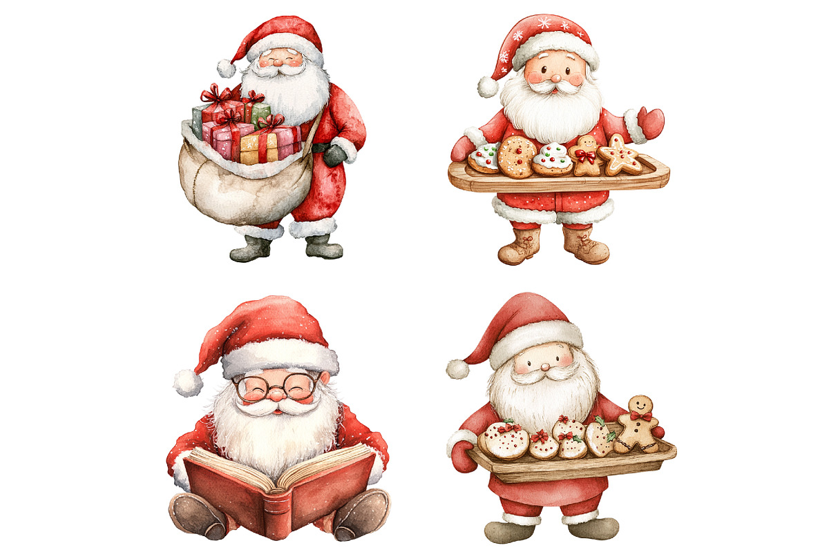 Cute Santa Claus Christmas Clipart, a Seasonal Illustration by CitraGraphics (Photo 6 of 7)