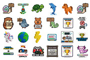 Retro Game Pixel Clipart Set - 37PNG, a Technology Illustration by InkyQueenArt (Thumbnail 4 of 6)
