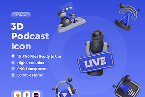 Podcast 3D Ilustration