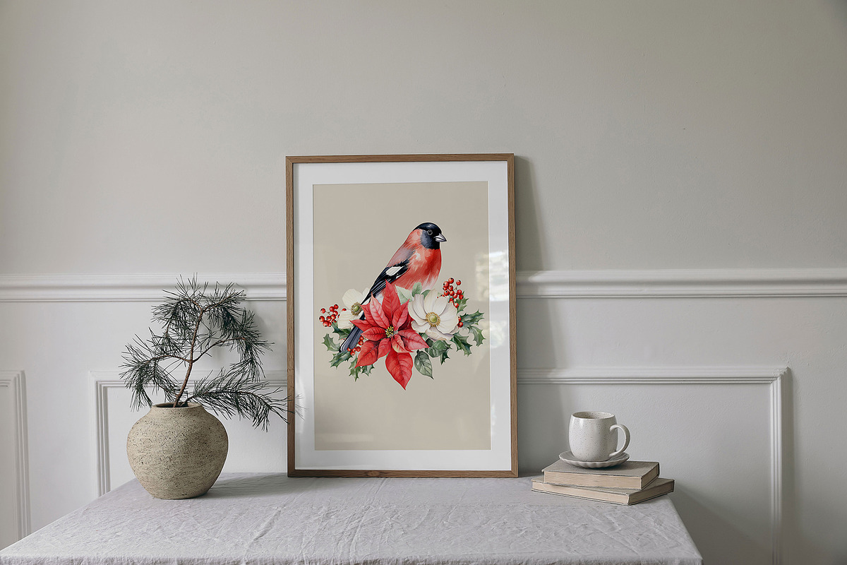 Christmas watercolor floral set, a Seasonal Illustration by Tabita's shop (Photo 3 of 16)