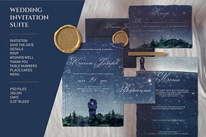 Night Sky Wedding Invitation Suite