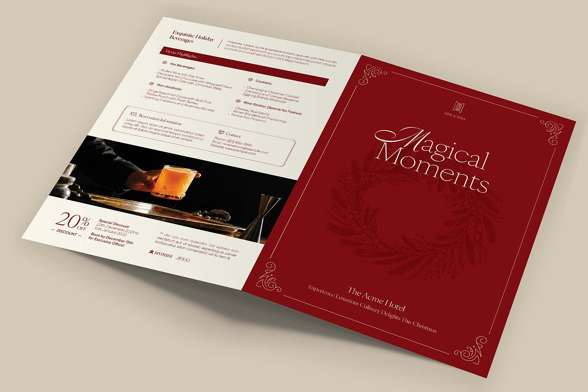 Christmas Dinner Mini Brochure, a Brochure Template by BrandPacks (Photo 5 of 6)