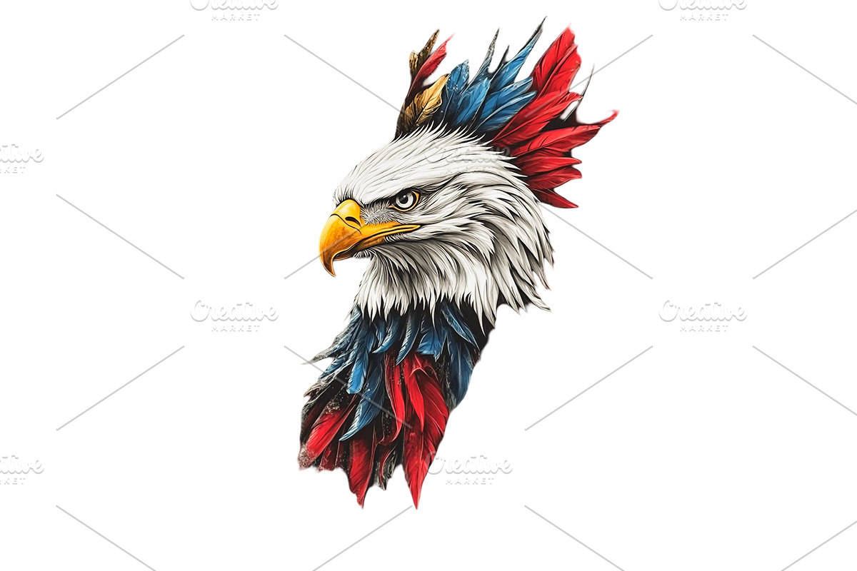 American Eagle Patriotic 4th of July, an Animal Illustration by VetalStock (Photo 4 of 7)