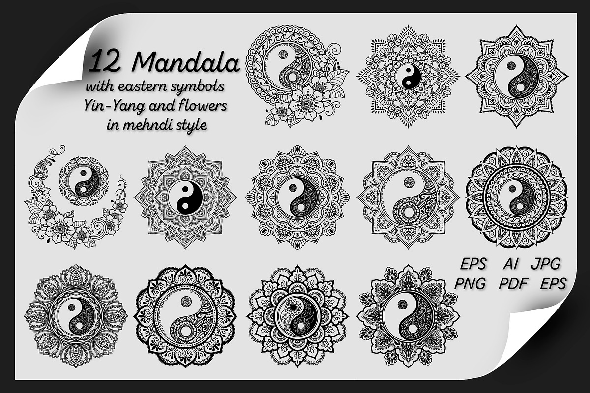 Yin-Yang Mandala, an Illustration by Katika Shop (Photo 1 of 3)