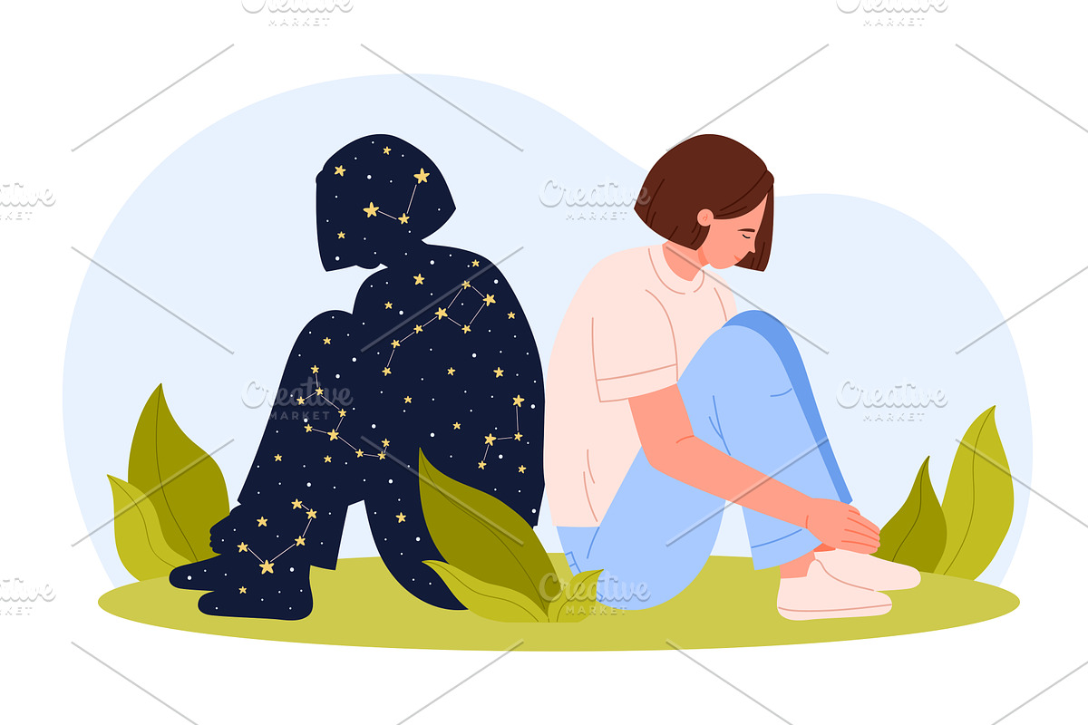 Self acceptance and empathy, girl, a Person Illustration by Flashvector